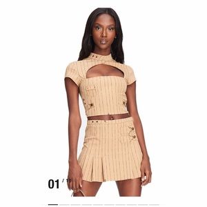 I.AM.GIA Fran Crop Top Tan and Black Striped